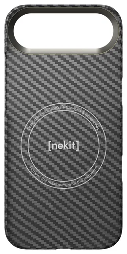 NEKIT Fiber Apple iPhone Air Hoesje MagSafe Kevlar Back Cover Dun Zwart afbeelding 17