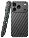 NEKIT Fiber Apple iPhone 17 Pro Hoesje MagSafe Kevlar Back Cover Dun Zwart