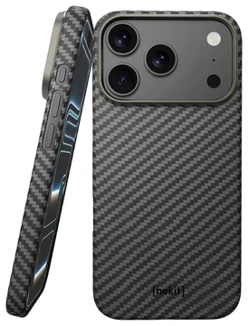 NEKIT Fiber Apple iPhone 17 Pro Max Hoesje MagSafe Kevlar Back Cover Dun Zwart