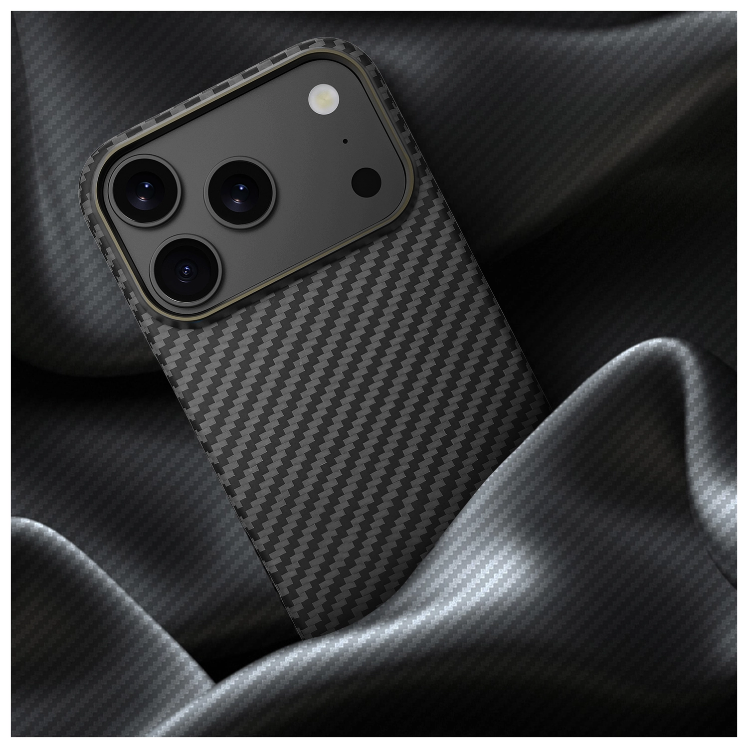 NEKIT Fiber Apple iPhone 17 Pro Max Hoesje MagSafe Kevlar Back Cover Dun Zwart afbeelding 15