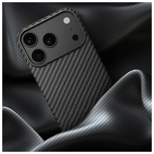 NEKIT Fiber Apple iPhone 17 Pro Max Hoesje MagSafe Kevlar Back Cover Dun Zwart afbeelding 15