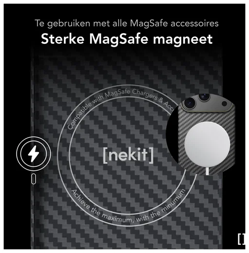 NEKIT Fiber Apple iPhone 17 Pro Max Hoesje MagSafe Kevlar Back Cover Dun Zwart afbeelding 7
