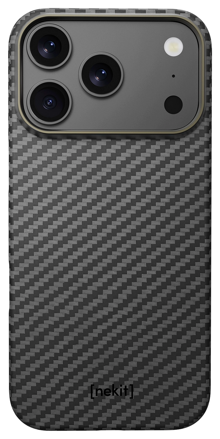 NEKIT Fiber Apple iPhone 17 Pro Max Hoesje MagSafe Kevlar Back Cover Dun Zwart afbeelding 9