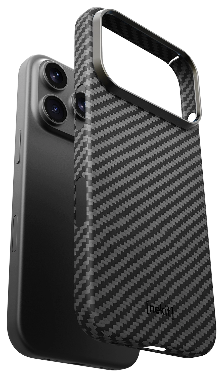 NEKIT Fiber Apple iPhone 17 Pro Max Hoesje MagSafe Kevlar Back Cover Dun Zwart afbeelding 14