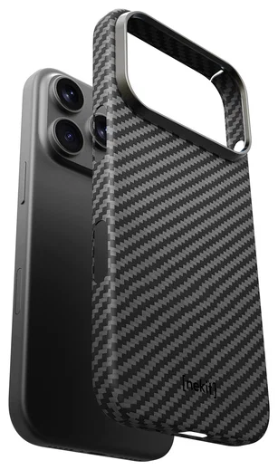NEKIT Fiber Apple iPhone 17 Pro Max Hoesje MagSafe Kevlar Back Cover Dun Zwart afbeelding 14