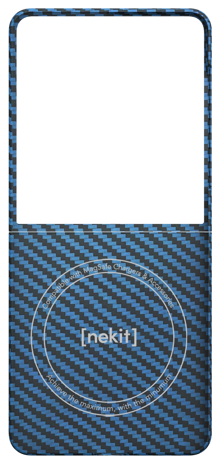 NEKIT Fiber Samsung Galaxy Z Flip 7 Hoesje MagSafe / Qi2 Kevlar Dun Blauw afbeelding 14