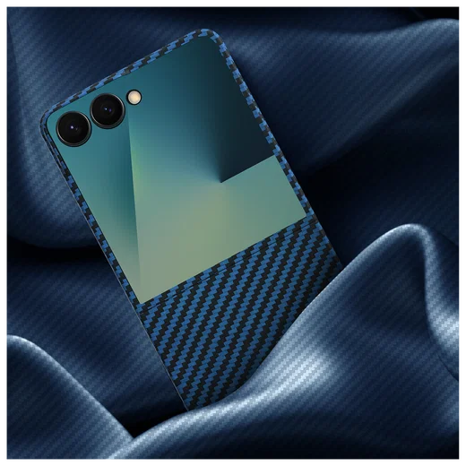 NEKIT Fiber Samsung Galaxy Z Flip 7 Hoesje MagSafe / Qi2 Kevlar Dun Blauw afbeelding 15