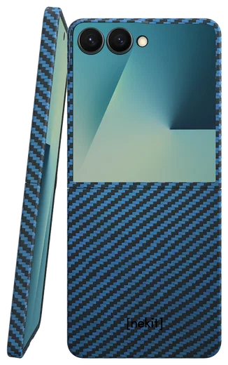 NEKIT Fiber Samsung Galaxy Z Flip 7 Hoesje MagSafe / Qi2 Kevlar Dun Blauw afbeelding 1