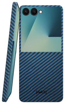 NEKIT Fiber Samsung Galaxy Z Flip 7 Hoesje MagSafe / Qi2 Kevlar Dun Blauw