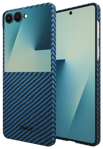 NEKIT Fiber Samsung Galaxy Z Flip 7 Hoesje MagSafe / Qi2 Kevlar Dun Blauw afbeelding 2