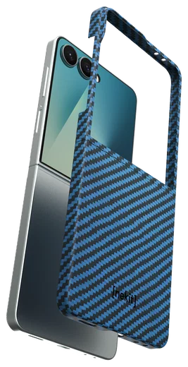 NEKIT Fiber Samsung Galaxy Z Flip 7 Hoesje MagSafe / Qi2 Kevlar Dun Blauw afbeelding 7