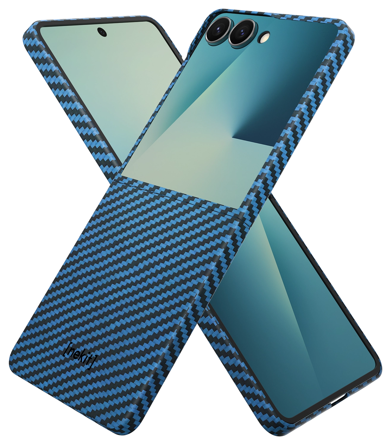 NEKIT Fiber Samsung Galaxy Z Flip 7 Hoesje MagSafe / Qi2 Kevlar Dun Blauw afbeelding 8