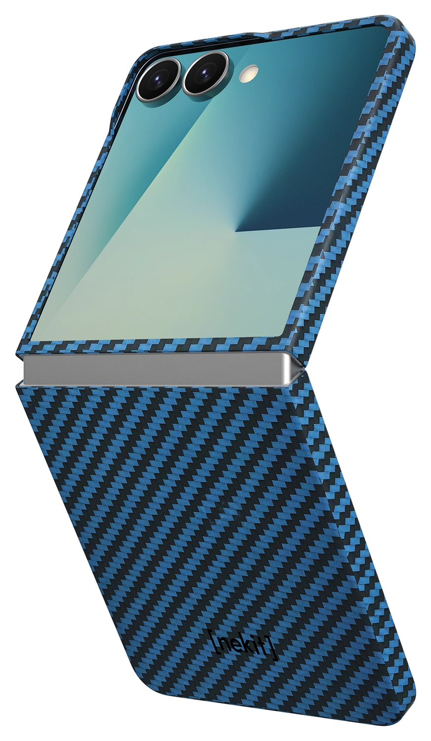 NEKIT Fiber Samsung Galaxy Z Flip 7 Hoesje MagSafe / Qi2 Kevlar Dun Blauw afbeelding 9