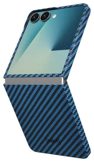 NEKIT Fiber Samsung Galaxy Z Flip 7 Hoesje MagSafe / Qi2 Kevlar Dun Blauw afbeelding 9
