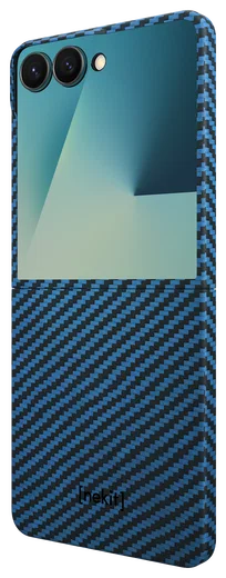 NEKIT Fiber Samsung Galaxy Z Flip 7 Hoesje MagSafe / Qi2 Kevlar Dun Blauw afbeelding 11
