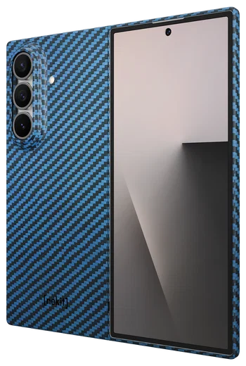 NEKIT Fiber Samsung Galaxy Z Fold 7 Hoesje MagSafe Kevlar Back Cover Dun Blauw afbeelding 9
