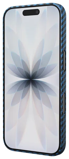 NEKIT Fiber Apple iPhone 17 Hoesje MagSafe Kevlar Back Cover Dun Blauw afbeelding 14
