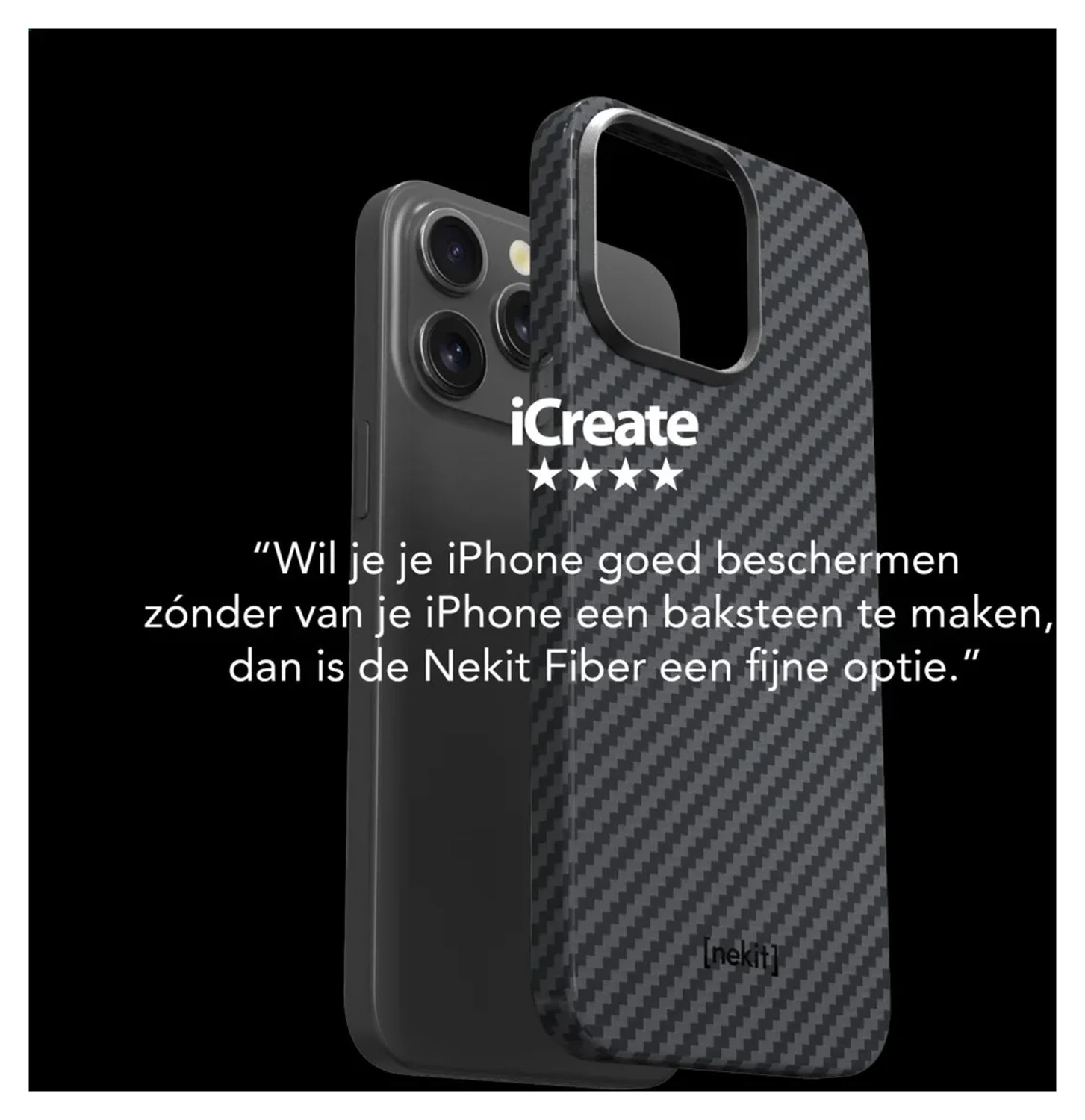 NEKIT Fiber Apple iPhone 17 Hoesje MagSafe Kevlar Back Cover Dun Blauw afbeelding 8