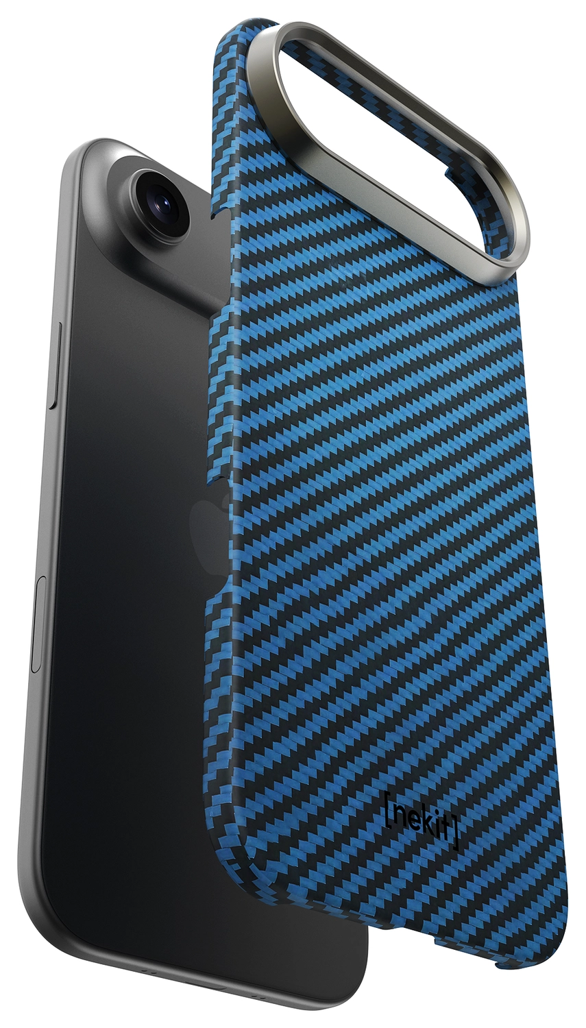 NEKIT Fiber Apple iPhone Air Hoesje MagSafe Kevlar Back Cover Dun Blauw afbeelding 12