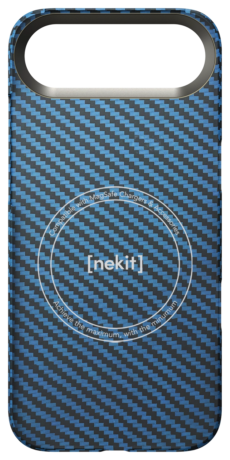 NEKIT Fiber Apple iPhone Air Hoesje MagSafe Kevlar Back Cover Dun Blauw afbeelding 15