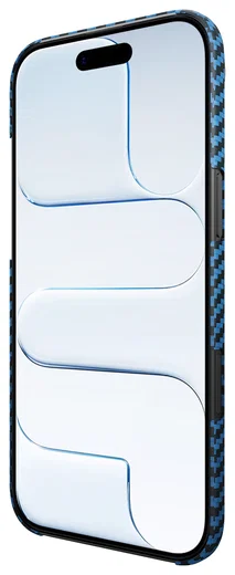 NEKIT Fiber Apple iPhone Air Hoesje MagSafe Kevlar Back Cover Dun Blauw afbeelding 16