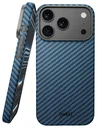 NEKIT Fiber Apple iPhone 17 Pro Max Hoesje MagSafe Kevlar Back Cover Dun Blauw