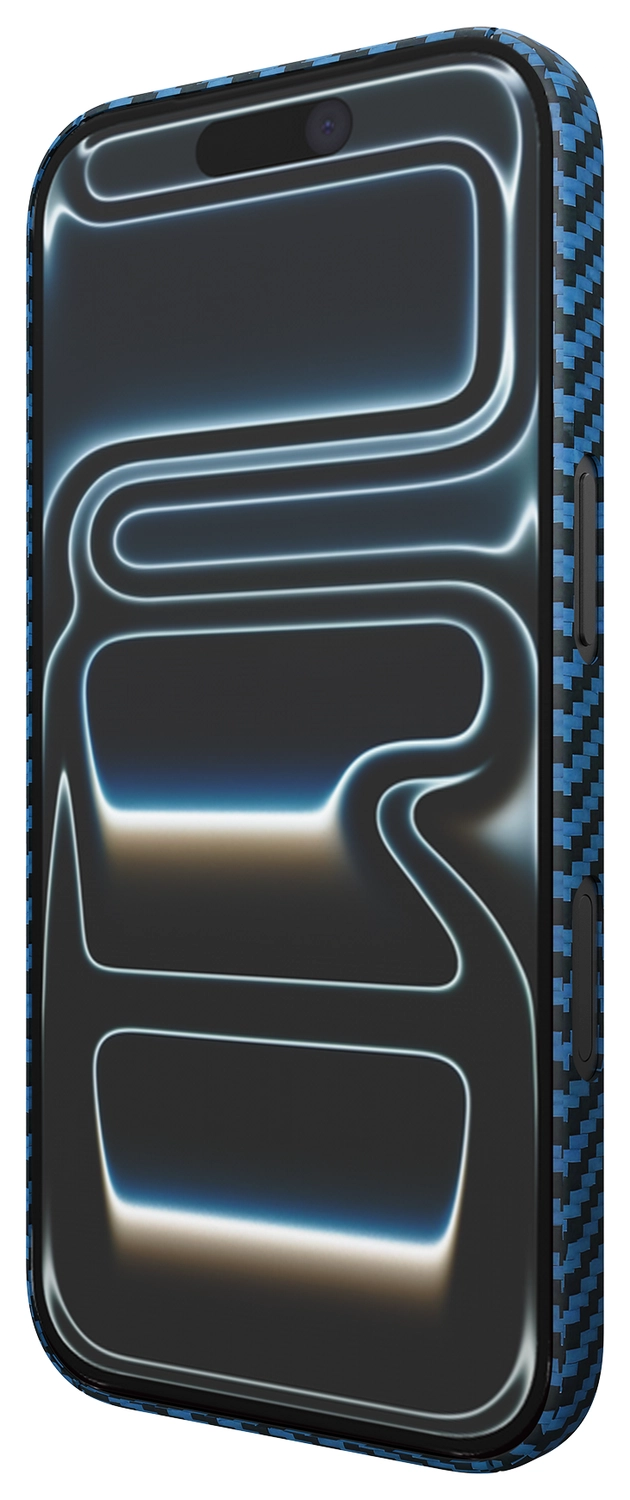 NEKIT Fiber Apple iPhone 17 Pro Max Hoesje MagSafe Kevlar Back Cover Dun Blauw afbeelding 15