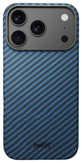 NEKIT Fiber Apple iPhone 17 Pro Max Hoesje MagSafe Kevlar Back Cover Dun Blauw afbeelding 11
