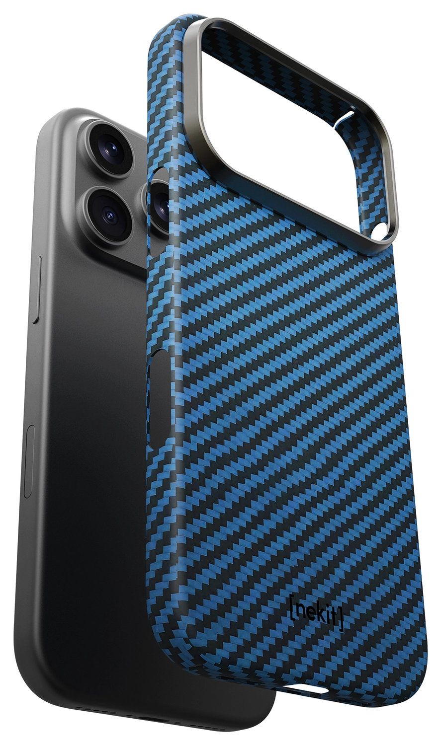 NEKIT Fiber Apple iPhone 17 Pro Max Hoesje MagSafe Kevlar Back Cover Dun Blauw afbeelding 12