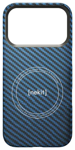 NEKIT Fiber Apple iPhone 17 Pro Max Hoesje MagSafe Kevlar Back Cover Dun Blauw afbeelding 13