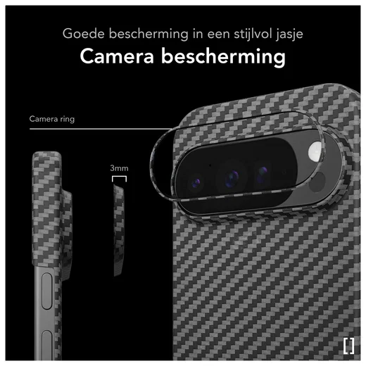 NEKIT Fiber PixelSnap Google Pixel 10 Pro XL Hoesje MagSafe / Qi2 Kevlar Zwart afbeelding 3