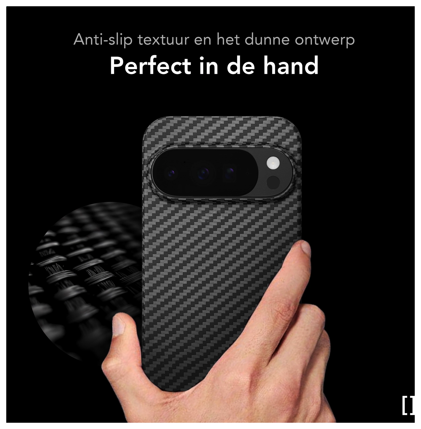NEKIT Fiber PixelSnap Google Pixel 10 Pro XL Hoesje MagSafe / Qi2 Kevlar Zwart afbeelding 4