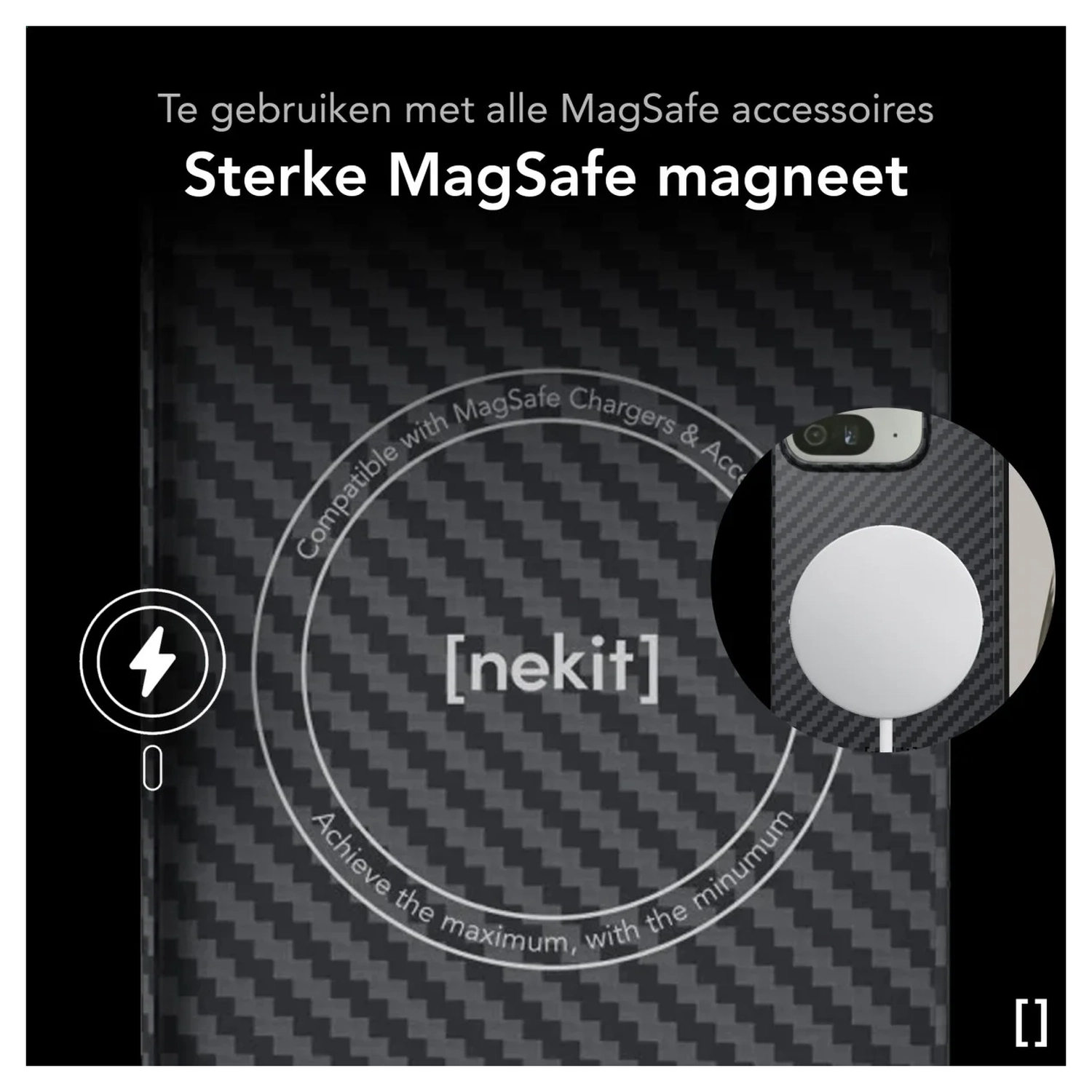 NEKIT Fiber PixelSnap Google Pixel 10 Pro Fold Hoesje MagSafe / Qi2 Kevlar Zwart afbeelding 5