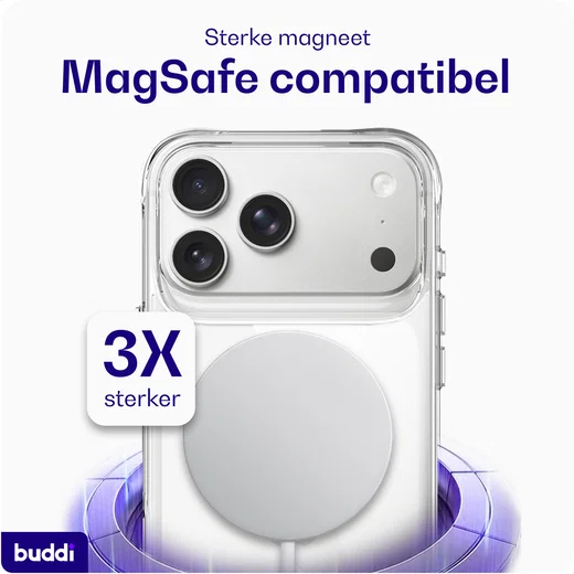 Buddi Core Apple iPhone 17 Pro Max Hoesje MagSafe Back Cover Clear afbeelding 4