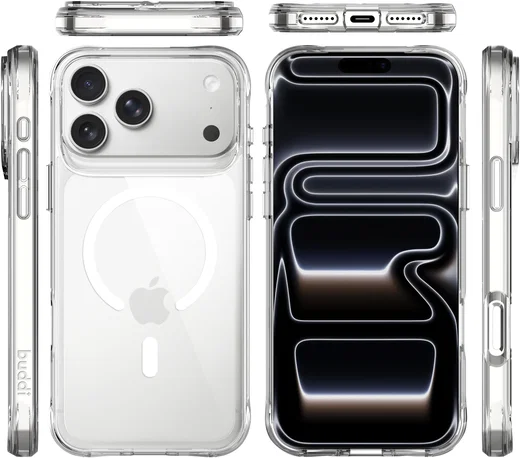 Buddi Core Apple iPhone 17 Pro Max Hoesje MagSafe Back Cover Clear afbeelding 9