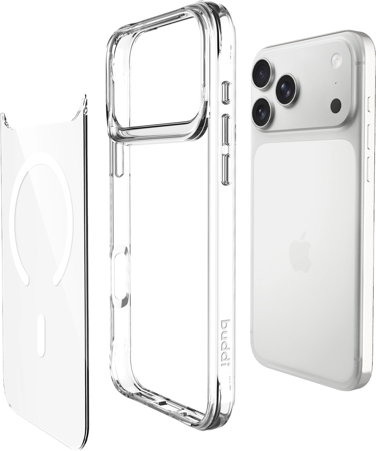 Buddi Core Apple iPhone 17 Pro Max Hoesje MagSafe Back Cover Clear afbeelding 11