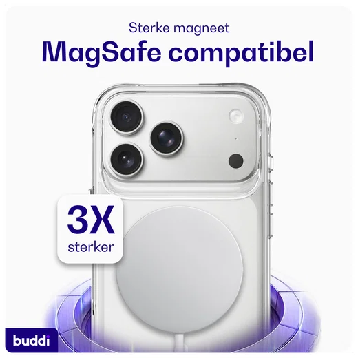 Buddi Core Apple iPhone 17 Pro Hoesje MagSafe Back Cover Matte Clear afbeelding 4