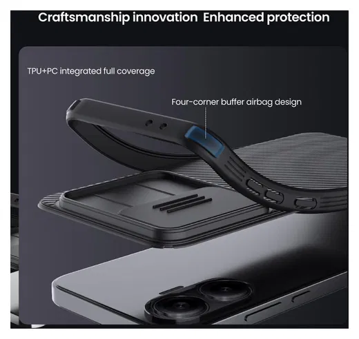 Nillkin CamShield MagSafe Xiaomi Poco F7 Hoesje Camera Slider Zwart afbeelding 7