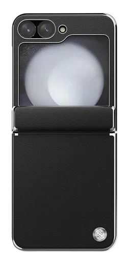 Nillkin CamShield Leather Flip Samsung Z Flip 6 / 7 FE Hoesje Zwart afbeelding 1