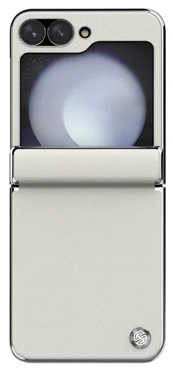 Nillkin CamShield Leather Flip Samsung Z Flip 6 / 7 FE Hoesje Wit afbeelding 1