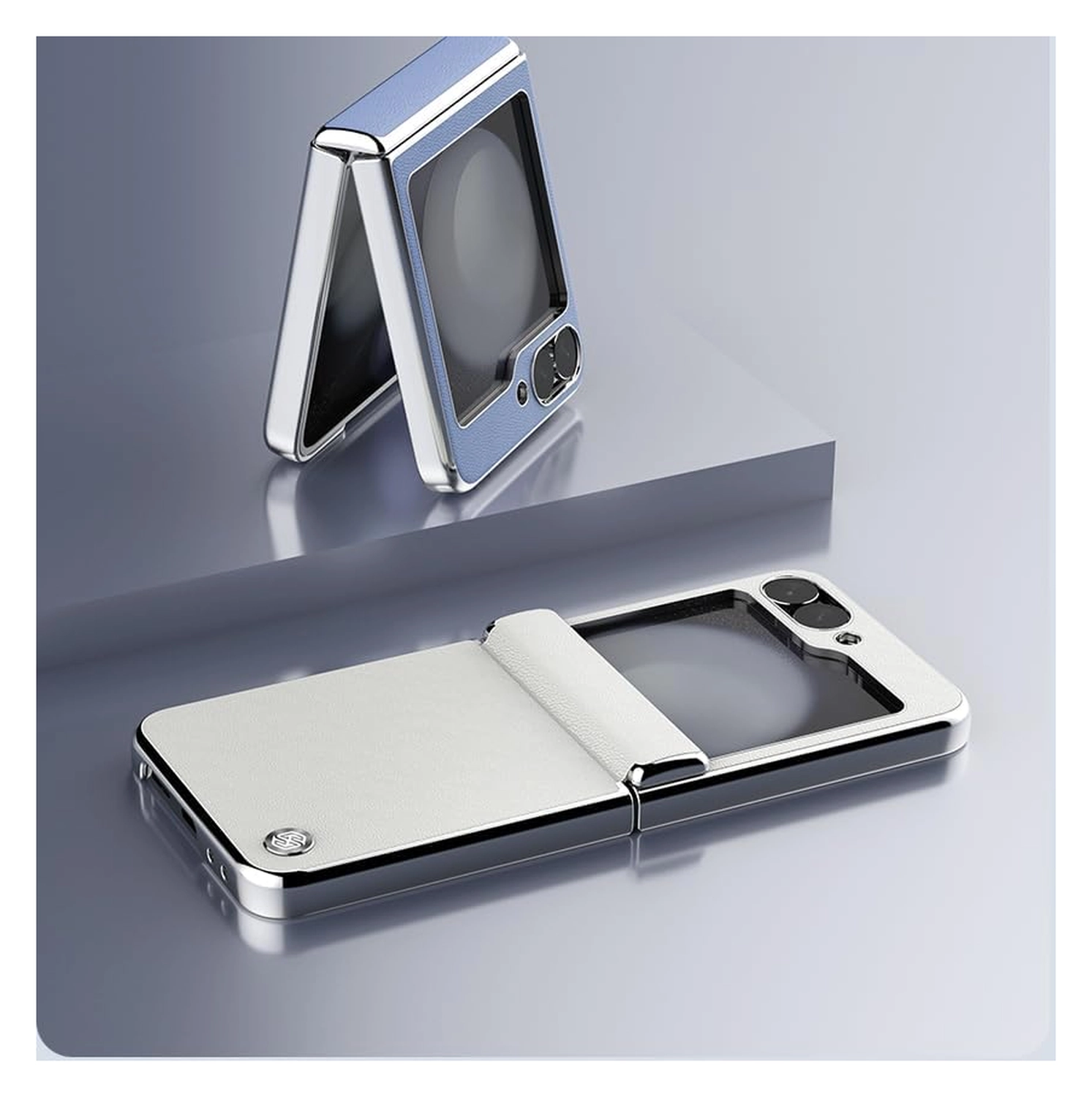 Nillkin CamShield Leather Flip Samsung Z Flip 6 / 7 FE Hoesje Wit afbeelding 9