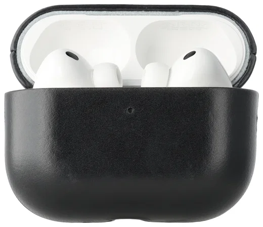 Rosso Deluxe Apple AirPods Pro 2 Hoesje Echt Leer Case Zwart afbeelding 1