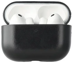 Rosso Deluxe Apple AirPods Pro 3 Hoesje Echt Leer Case Zwart afbeelding