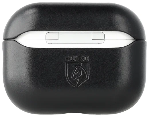 Rosso Deluxe Apple AirPods Pro 3 Hoesje Echt Leer Case Zwart afbeelding 2