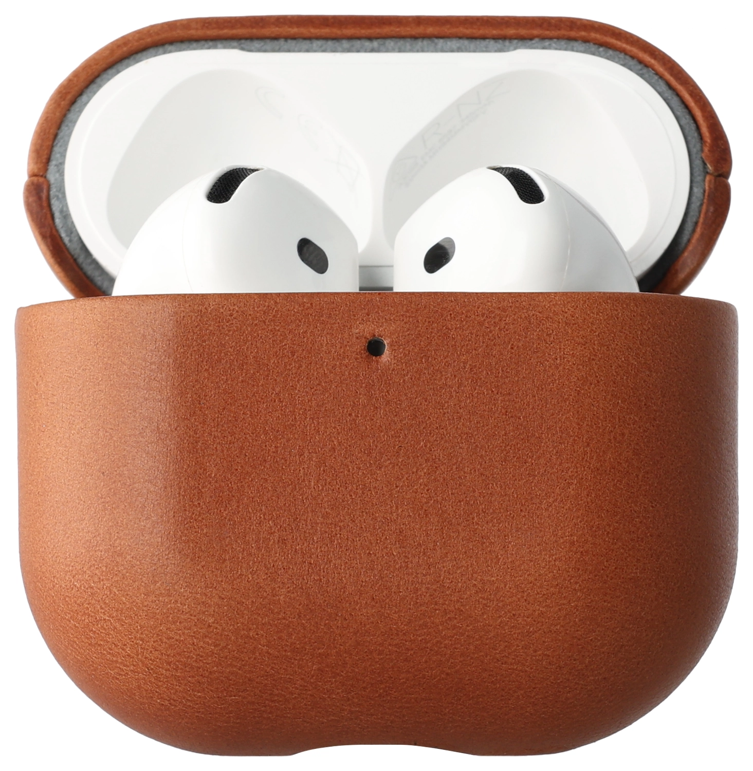 Rosso Deluxe Apple AirPods 4 Hoesje Echt Leer Case Bruin afbeelding 1