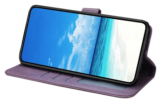 Xiaomi Redmi Note 14 Pro 4G Hoesje Vlinder Bloem Book Case Pasjeshouder Paars afbeelding 3