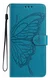 Xiaomi Redmi Note 14 Pro 4G Hoesje Vlinder Bloem Book Case Pasjeshouder Blauw afbeelding 4