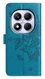 Xiaomi Redmi Note 14 Pro 4G Hoesje Vlinder Bloem Book Case Pasjeshouder Blauw afbeelding 5