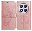 Xiaomi Redmi Note 14 Pro 4G Hoesje Vlinder Bloem Book Case Pasjeshouder Roze