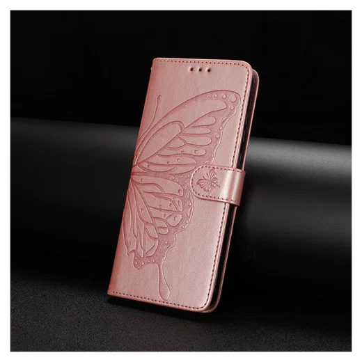 Xiaomi Redmi Note 14 Pro 4G Hoesje Vlinder Bloem Book Case Pasjeshouder Roze afbeelding 6